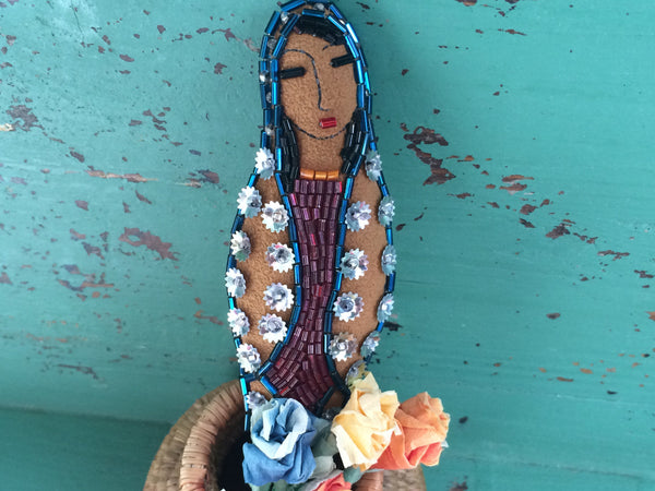 Virgin of Guadalupe - Virgin Mary - Folk Art Doll - Folk Art Ornament - Saint - Mexican Folk Art Inspired - Healing Gift -Inspirational Gift