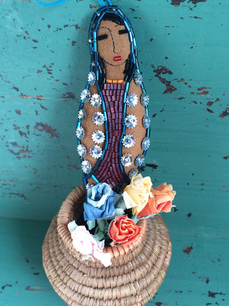 Virgin of Guadalupe - Virgin Mary - Folk Art Doll - Folk Art Ornament - Saint - Mexican Folk Art Inspired - Healing Gift -Inspirational Gift