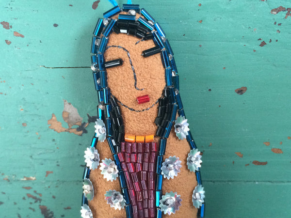 Virgin of Guadalupe - Virgin Mary - Folk Art Doll - Folk Art Ornament - Saint - Mexican Folk Art Inspired - Healing Gift -Inspirational Gift