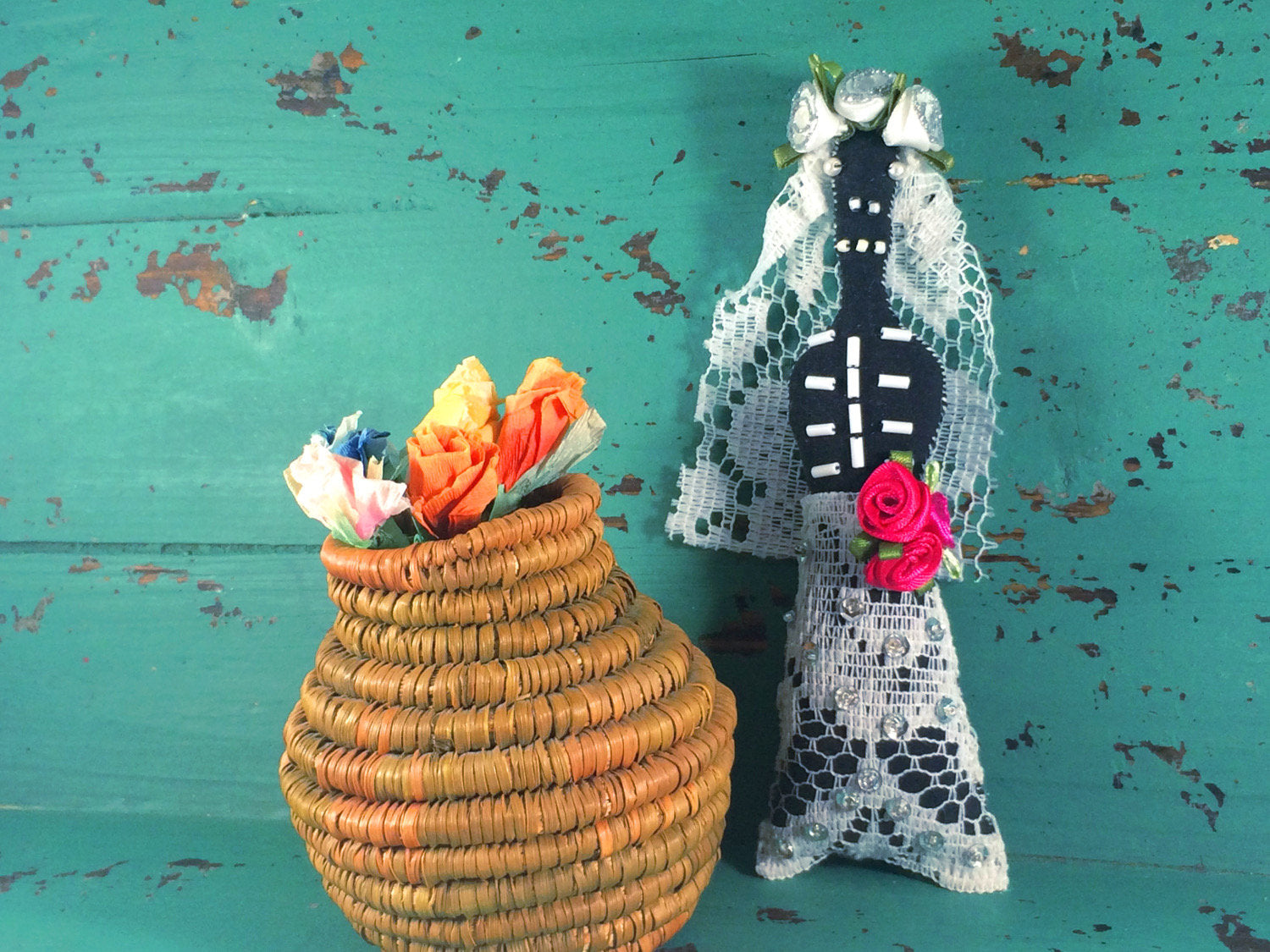 Wedding Bride Art Doll, Gift, Decoration, Gay Marriage, Marriage Equality, Mix-and-Match, Day of the Dead: Bride in Lace