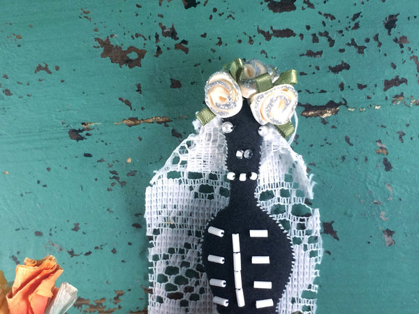 Wedding Bride Art Doll, Gift, Decoration, Gay Marriage, Marriage Equality, Mix-and-Match, Day of the Dead: Bride in Lace