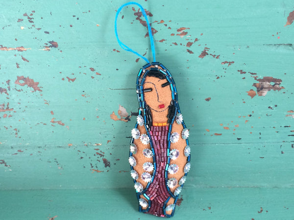 Virgin of Guadalupe - Virgin Mary - Folk Art Doll - Folk Art Ornament - Saint - Mexican Folk Art Inspired - Healing Gift -Inspirational Gift